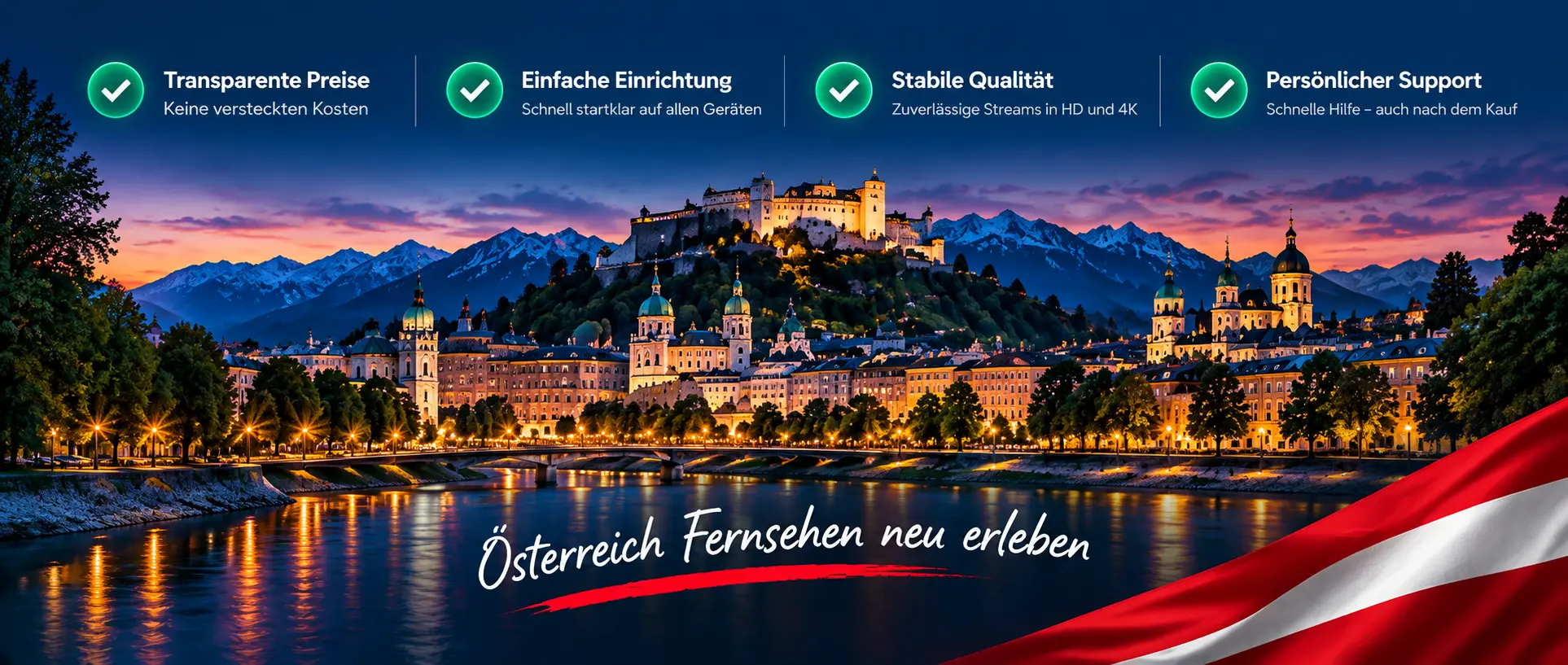 IPTV Anbieter Österreich mit transparenten Preisen, einfacher Einrichtung, stabiler Qualität und persönlichem Support