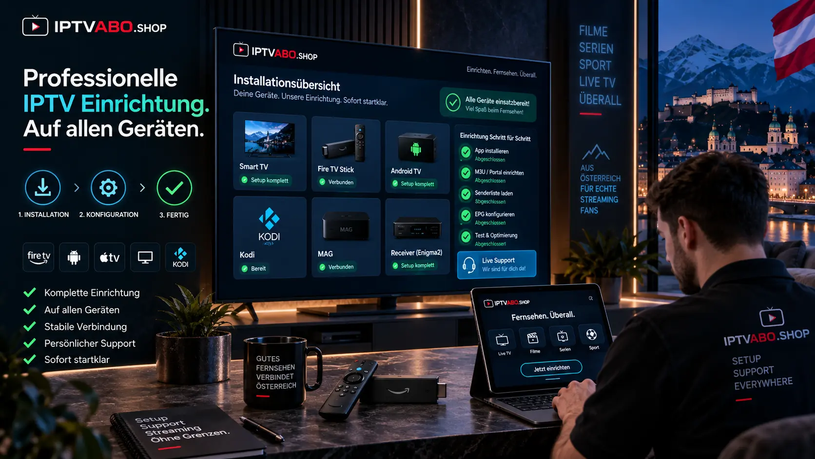 IPTV einrichten auf Smart TV, Fire TV Stick, Tablet und Smartphone