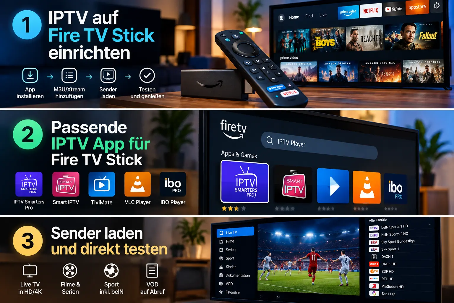 IPTV Fire TV Stick einrichten – Setup am Fernseher mit Fernbedienung