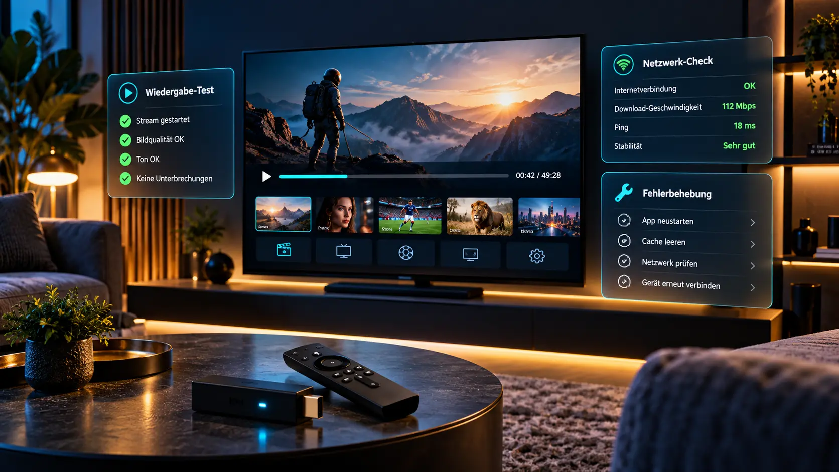 IPTV mit Fire TV Stick testen – Wiedergabe, Netzwerk und Sender prüfen